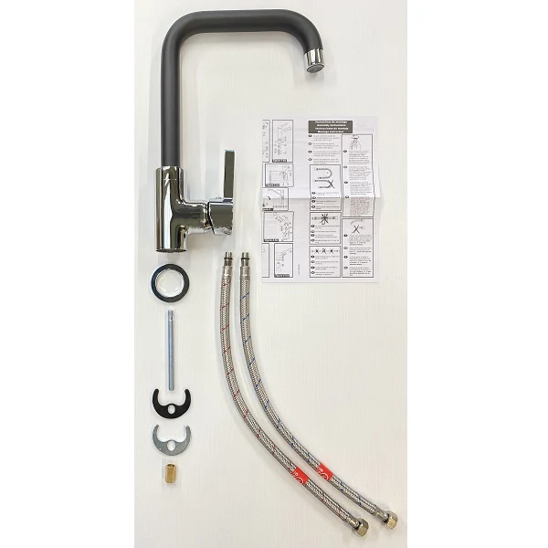 Mitigeur évier bec haut L COLORADO chromé/noir - Image 3