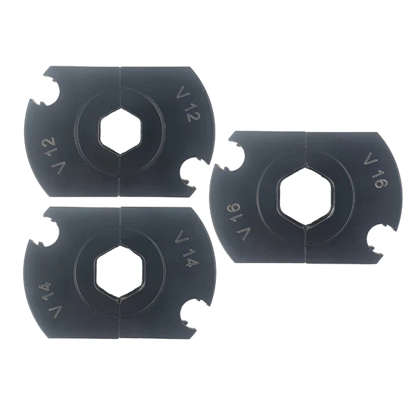 Pince à sertir manuelle tête rotative + inserts profil V Ø12-14-16 - Image 4